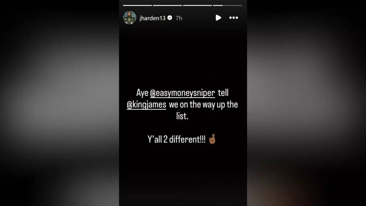 Historia de Instagram de James Harden