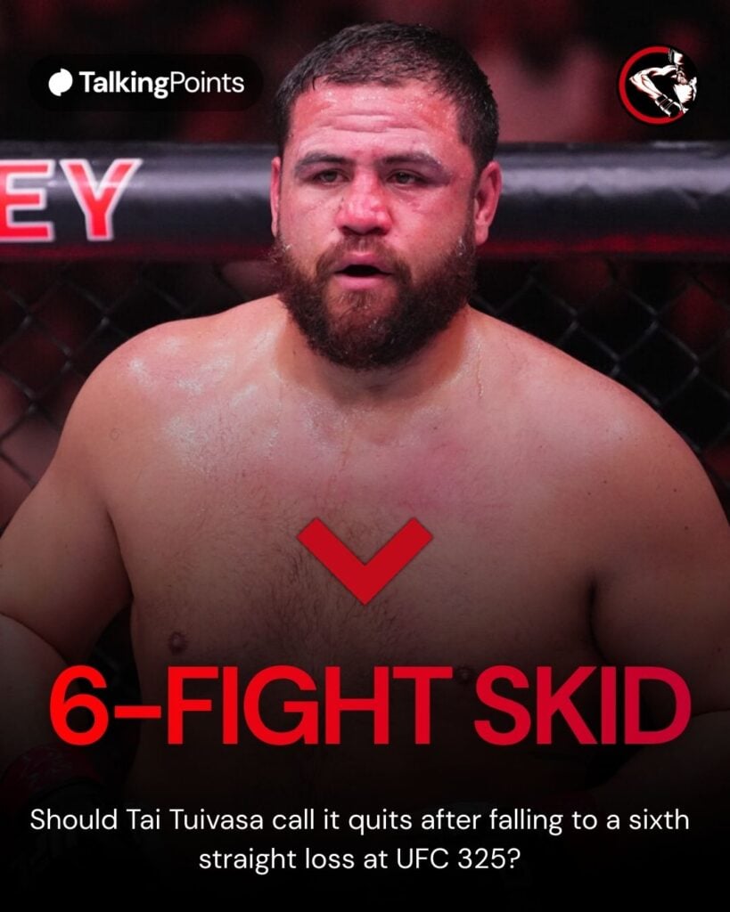 Tai Tuivasa perdió su sexta pelea consecutiva contra Tallison Teixeira en UFC 325.