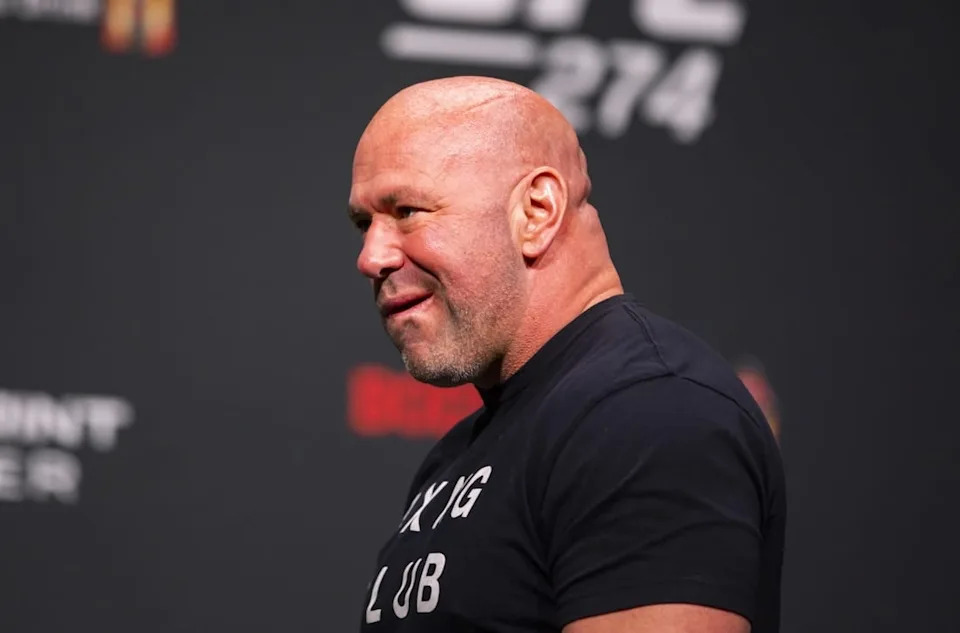 6 de mayo de 2022; Phoenix, Arizona, Estados Unidos; El presidente de UFC, Dana White, en la grabación de UFC 274 en el Federal Theatre de Arizona. Crédito obligatorio: Mark J. Rebilas-USA TODAY Deportes